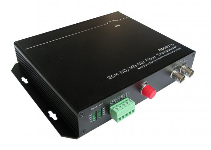 Plug And Play 60km HD SDI Converter , SD Auto Detection Optical Transceiver