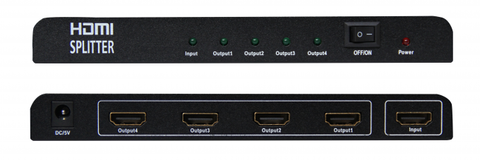 4K 1.4b 1 x 4 HDMI Splitter 1 In 4 Out Supporting 3D Video CE Certification