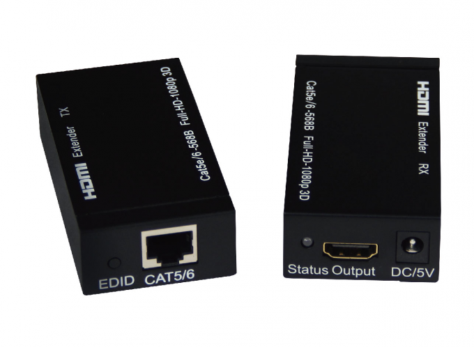 60m Fiber Optic Extender Support 3D , Cat 5E / 6 Cable 1080P HDMI Fiber Extender