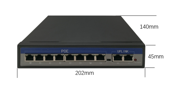 10/100mbps PoE Ethernet Switch 8 Port 48V Natural Cooling For Hikvision IP Camera