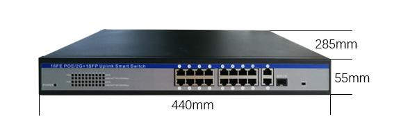 19 Ports Industrial Ethernet Switch , Power Over Ethernet Switch 2*10/100/1000M Uplink Port