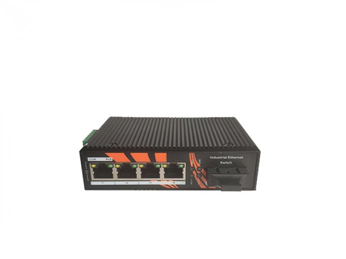Anti Static 4 Port Industrial Ethernet Switch 10/100M With 1 SC Fiber Port 24V
