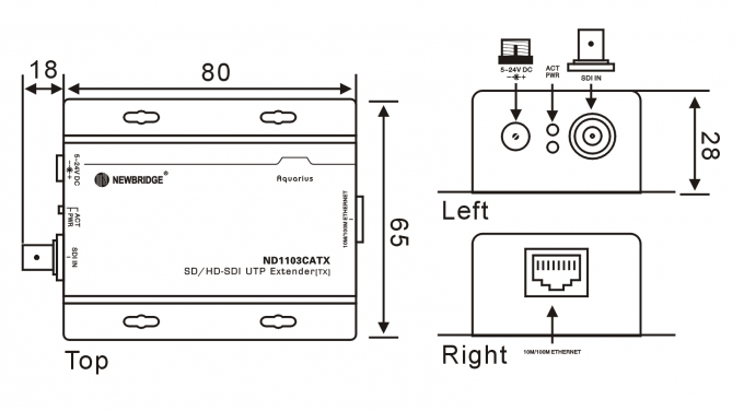 SD/HD-SDI Video Extender over Ethernet UTP CAT5/6 Kit