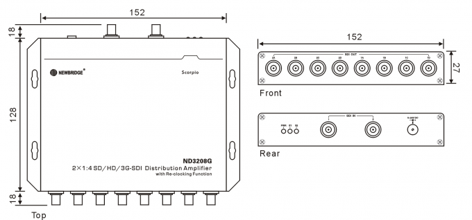 2 to 4 HD SDI Distribution Amplifier with Video Signal Distribution Amplifier