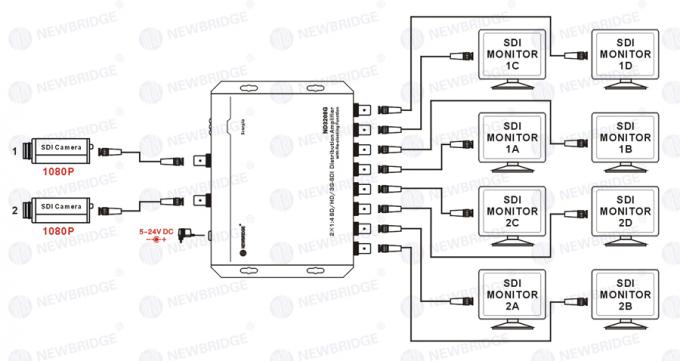 HD-SDI Distribution Amplifier SD/HD/3G-SDI 1 to 4 Distribution Amplifier​