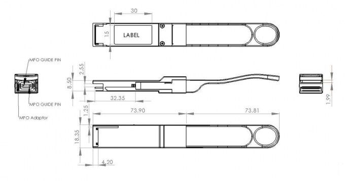 Cisco Compatible QSFP+ 40G Fiber Optic Transceiver 850nm 10km Distance