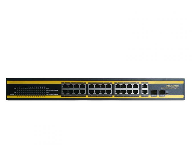 IP Devices 24 Port Poe Gigabit Switch 450W 10/100Mbps With 2 GE 2 SFP Combo