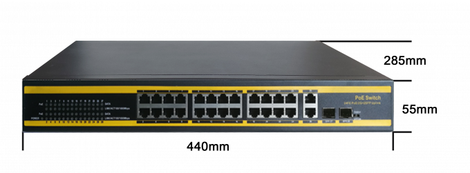 IP Devices 24 Port Poe Gigabit Switch 450W 10/100Mbps With 2 GE 2 SFP Combo