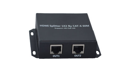 1080P 60Hz Fiber Optic Extender 60m HDMI 1 x 2 Splitter By Cat 5E / 6 Cable