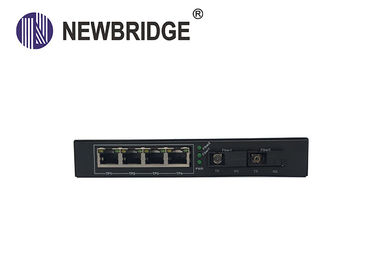 4 RJ45 port 20KM to 120KM FTTH gigabit media converter with 2 fiber port