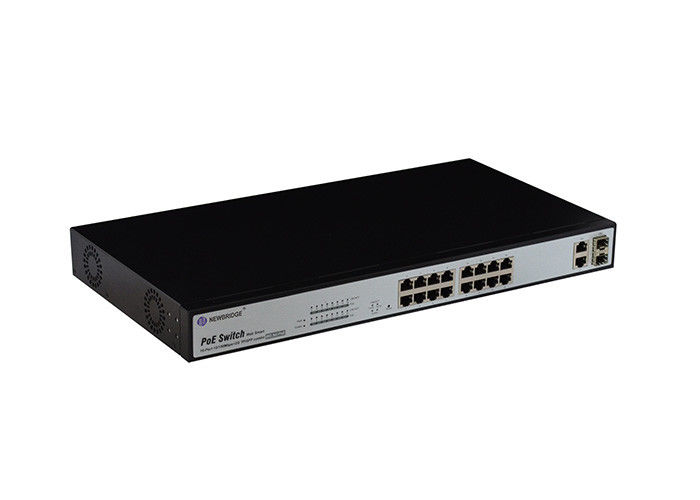 LCD Display 16 Port Ethernet Switch 10 100Mbps 2G TP / SFP AC 240V Accurate