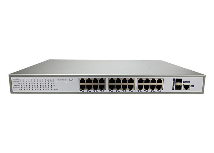 24 Port Gigabit Switch Managed 30W Watts Power Each PoE Port Hot Plug And Play