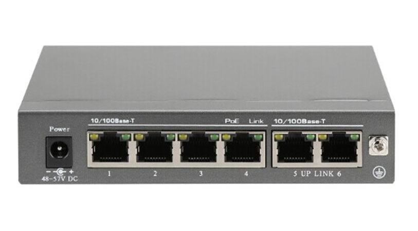 FCC Certification 30 Watts 10 100 1000M Ethernet 6 Port PoE Switch IEEE 802.3af