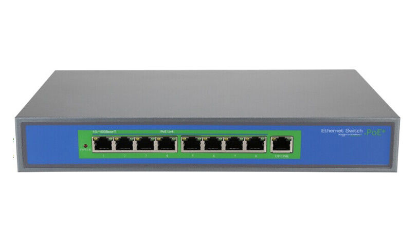 Portable 9 Port PoE Ethernet Switch ,  Fast RJ45 10 / 100M 250W Industrial PoE Switch