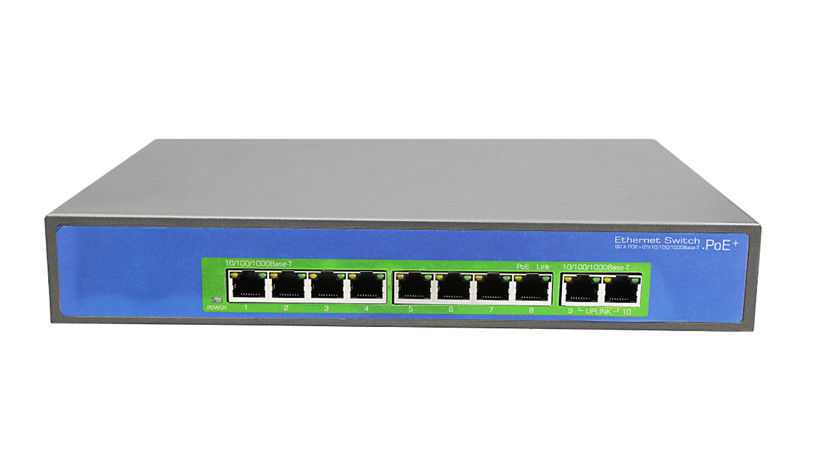 52V 2.9A 10 / 100Mbps Power Over Ethernet Switch 10 Port IEEE802.3af Standard