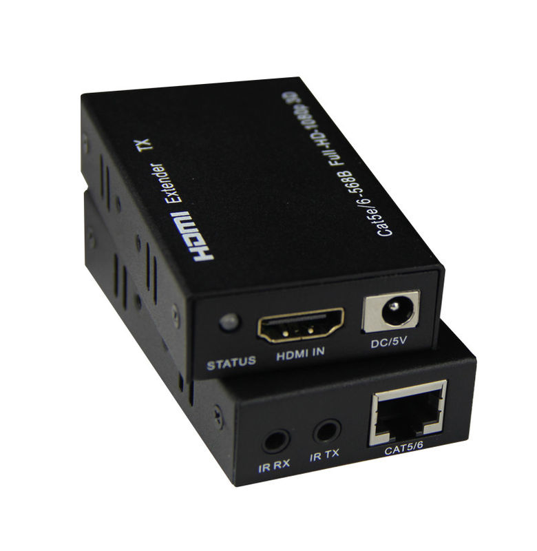 Support 3D 1080P Hdmi Extender Over Fiber Cat 5E / 6 Cable Bi Directional IR Control