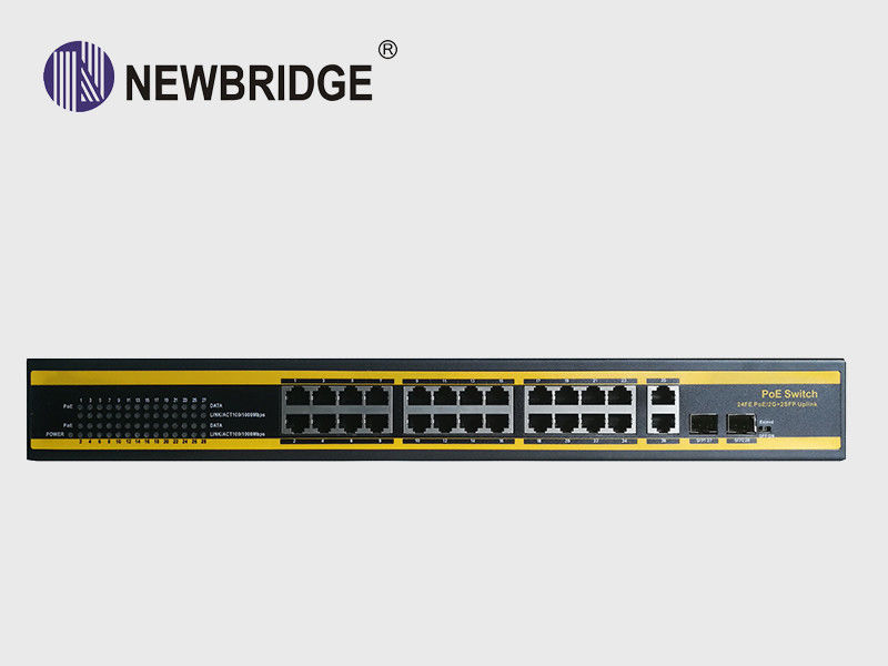 IP Devices 24 Port Poe Gigabit Switch 450W 10/100Mbps With 2 GE 2 SFP Combo