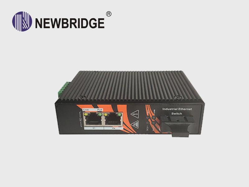 6KV Lightening Protection PoE Ethernet Switch 2 Port 10/100Mbps With SC Port